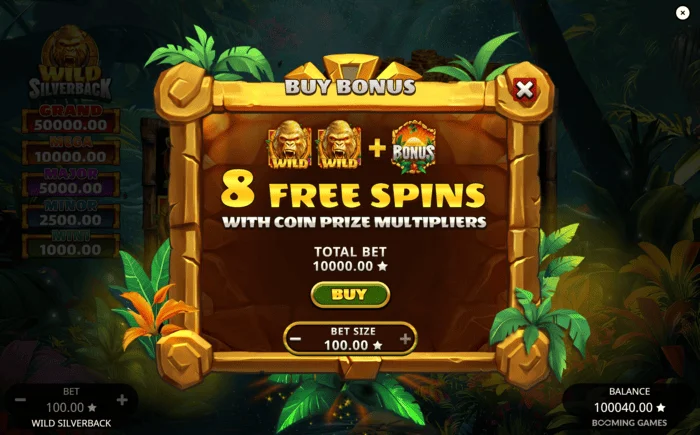 Wild Silverback – Free Spins spēles sākums